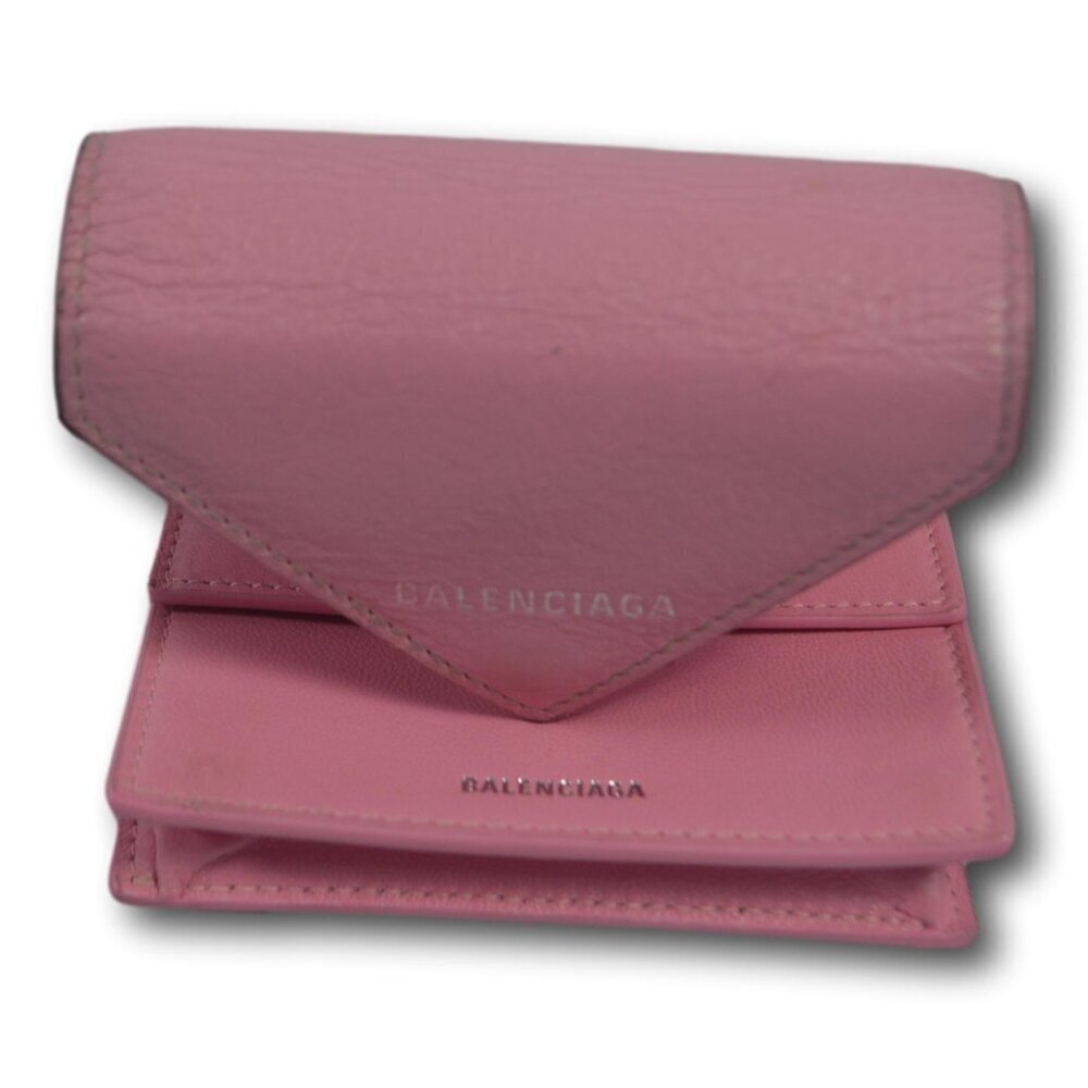 BALENCIAGA Leather Papier Mini Wallet Pink - Picture 4 of 6